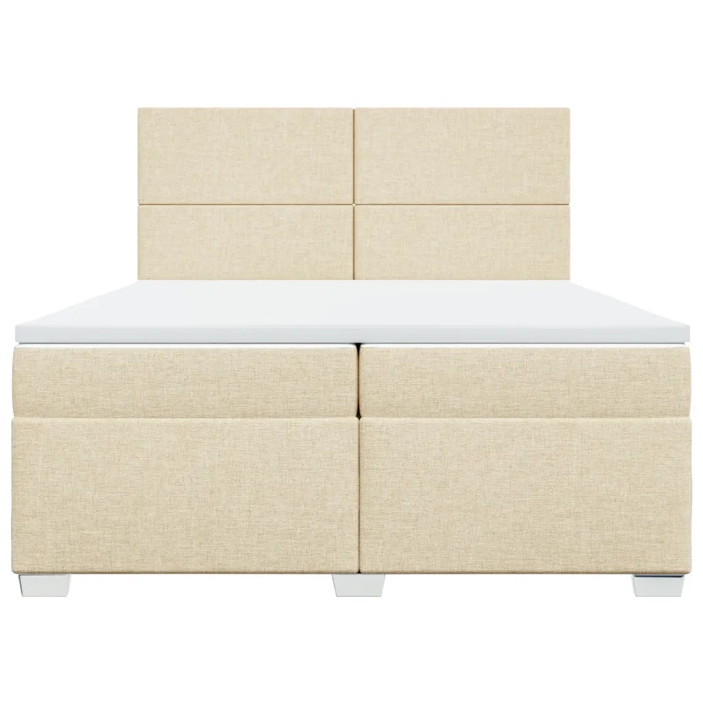 Giroletto a Molle con Materasso Crema 200x200 cm in Tessuto 3290593