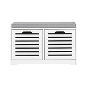 Scarpiera da ingresso Panchina con Cuscino e Cestini 2 Cestini Bianco FSR23-K-W