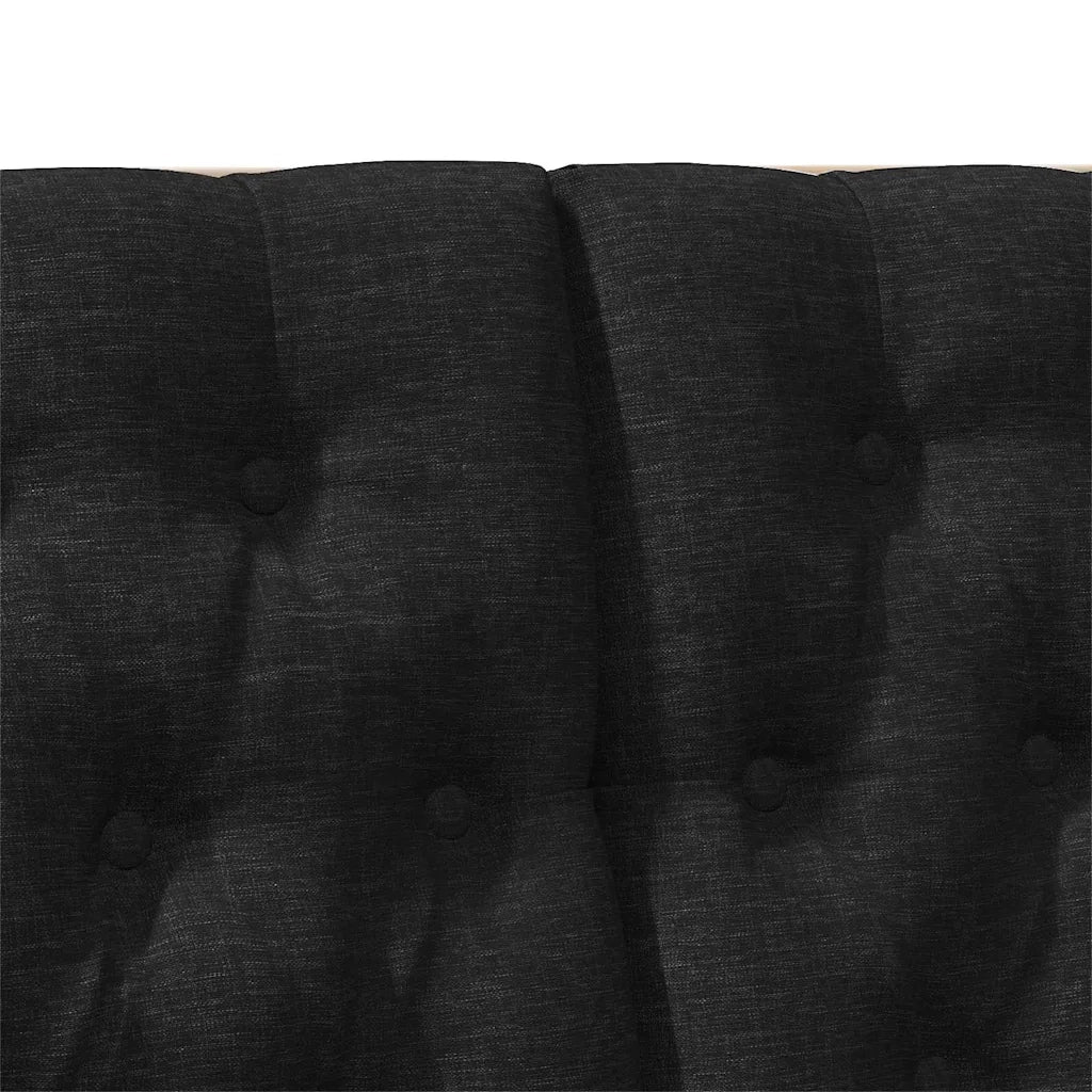 Testiera imbottita Nero 120 cm Pino massello 879351