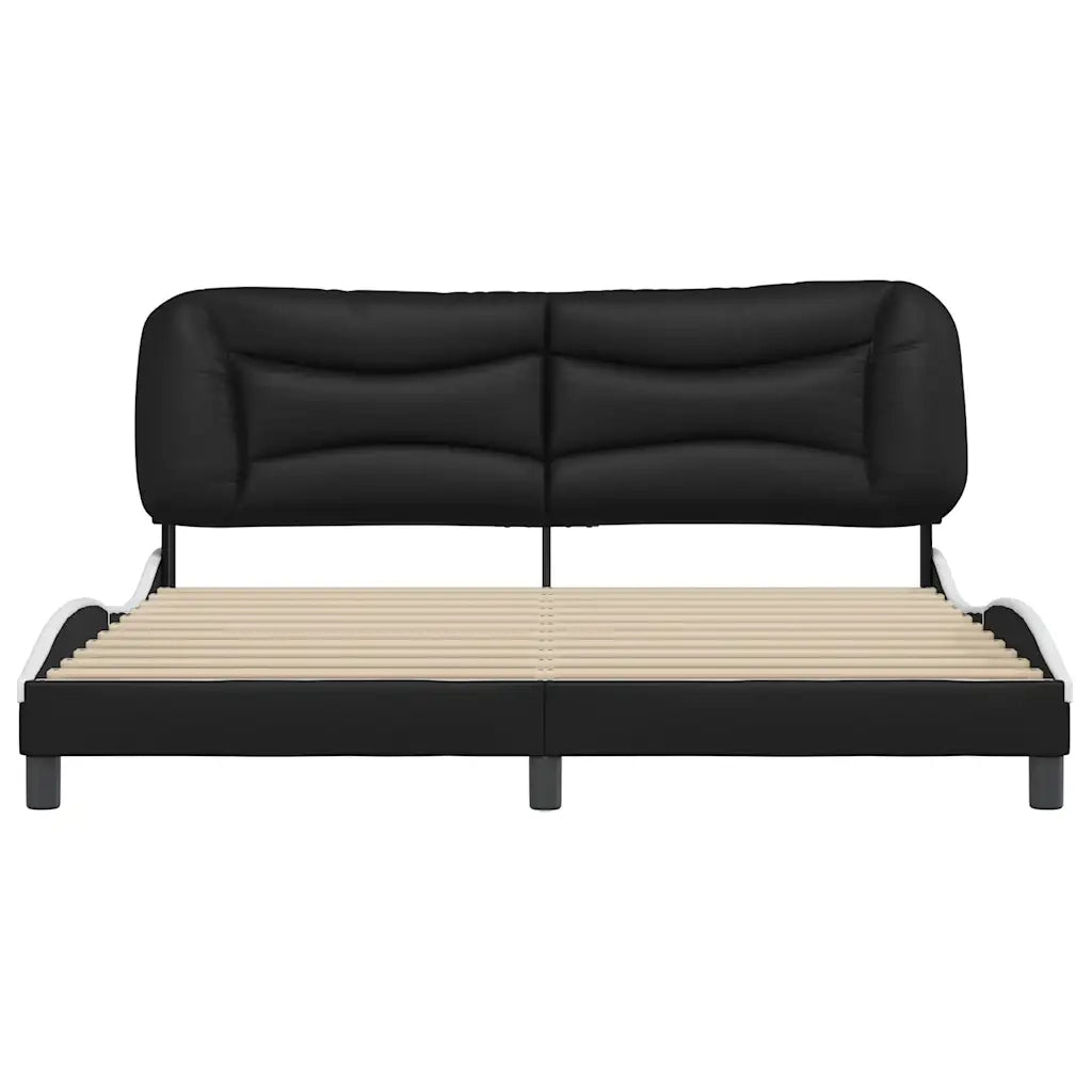 Giroletto senza Materasso Hvar Nero e Bianco 180x200 cm in Similpelle 3208021