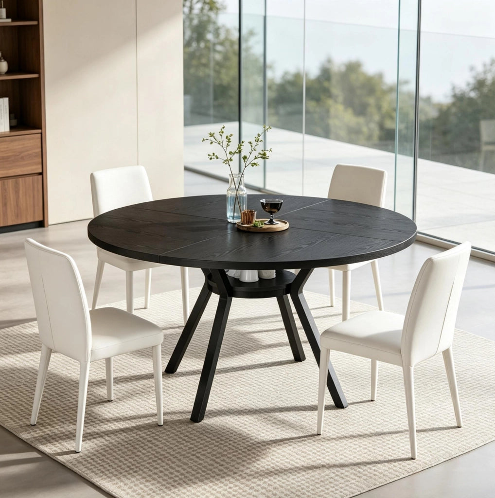 TAVOLO DA PRANZO rotondo Ø 120 cm Legno Nero