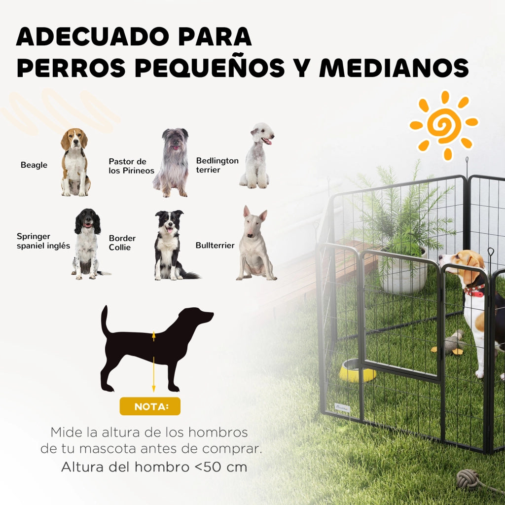 Recinto per Cani a 6 Pannelli ¨C zephmum ¨C Nero 80 cm Altura