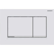 PLACCA DI COPERTURA 2 TASTI SIGMA 30 GEBERIT Bianco Opaco bordo inf. lucido