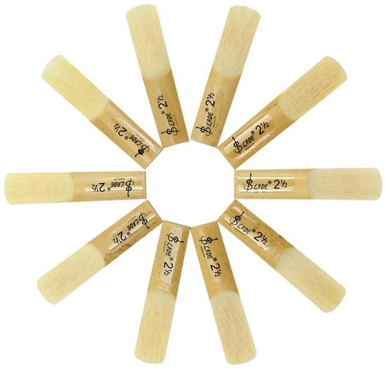 Bamboe Bladeri Saxofono 10 pz - Saxofono Riet 2,5 mm - Rimpiazzabile - Bamboe di Alta Qualità - Eccellente Qualità Acustica - Finissaggio di Alta Qualità - Saxofono Riet