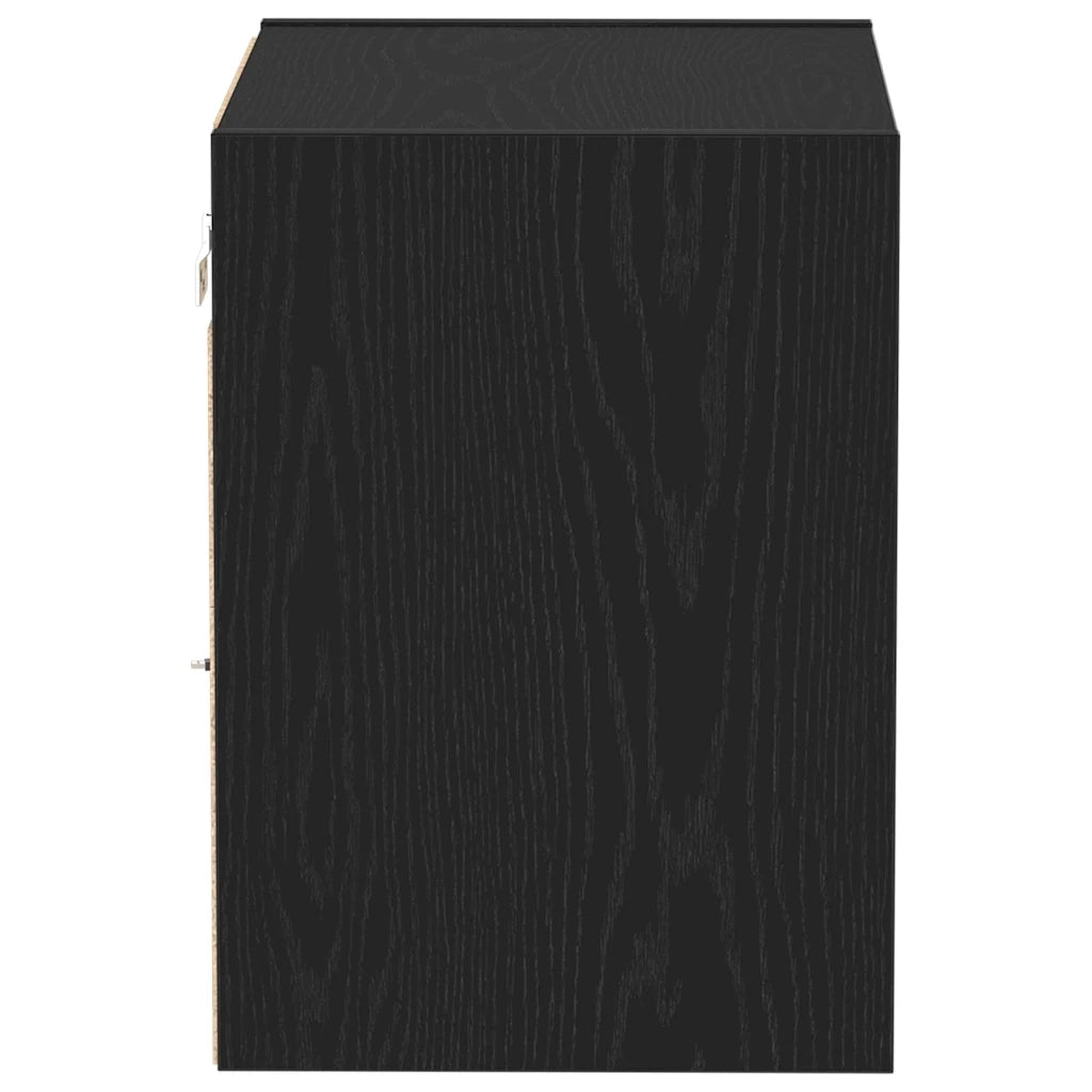 Mensola galleggiante con luce LED 2 pcs Nero 40 x 28,5 x 40 cm 863095
