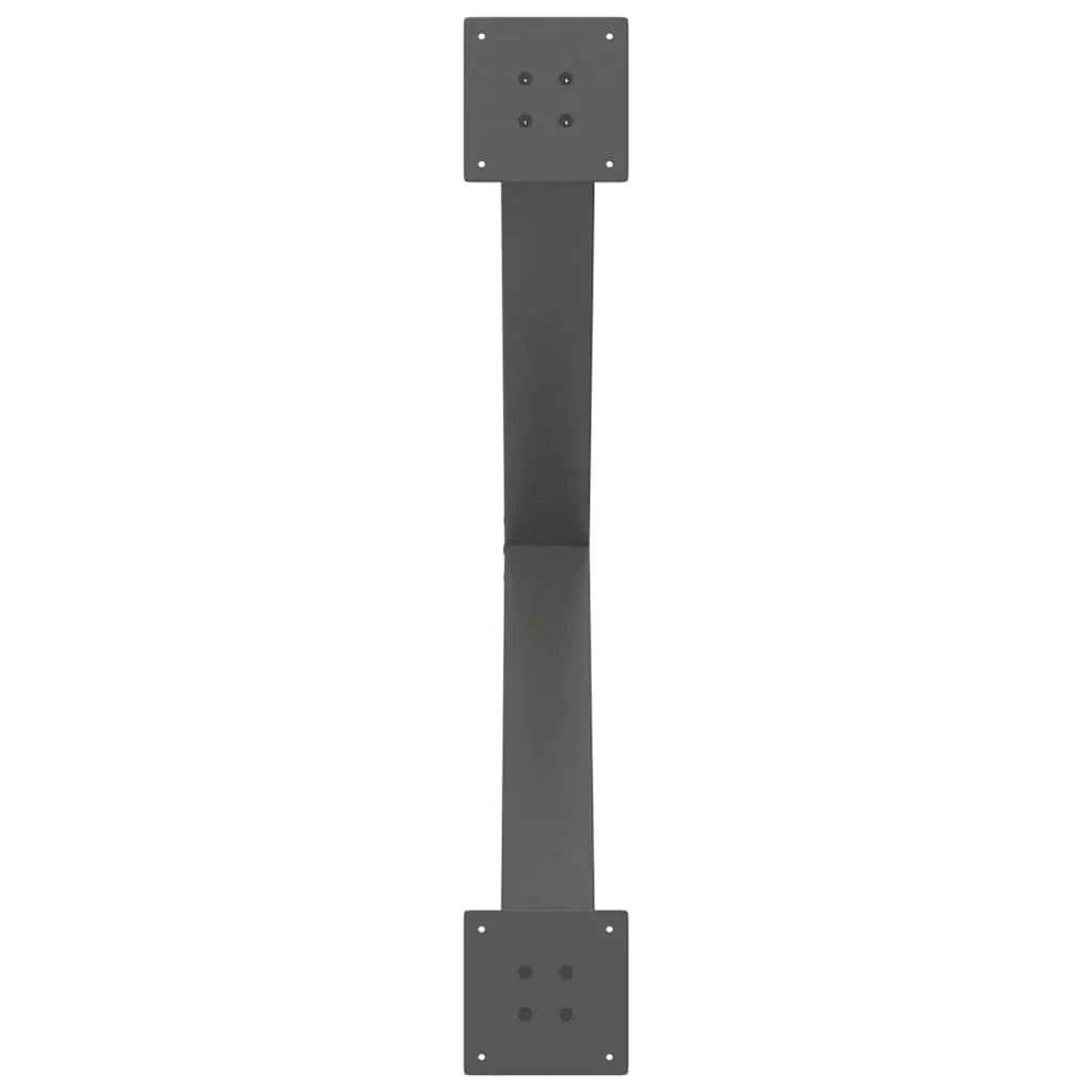 Set di 2 gambe per tavolo da pranzo a forma di X 90 x 73 cm con piedini regolabili design moderno acciaio antracite 02_0057258