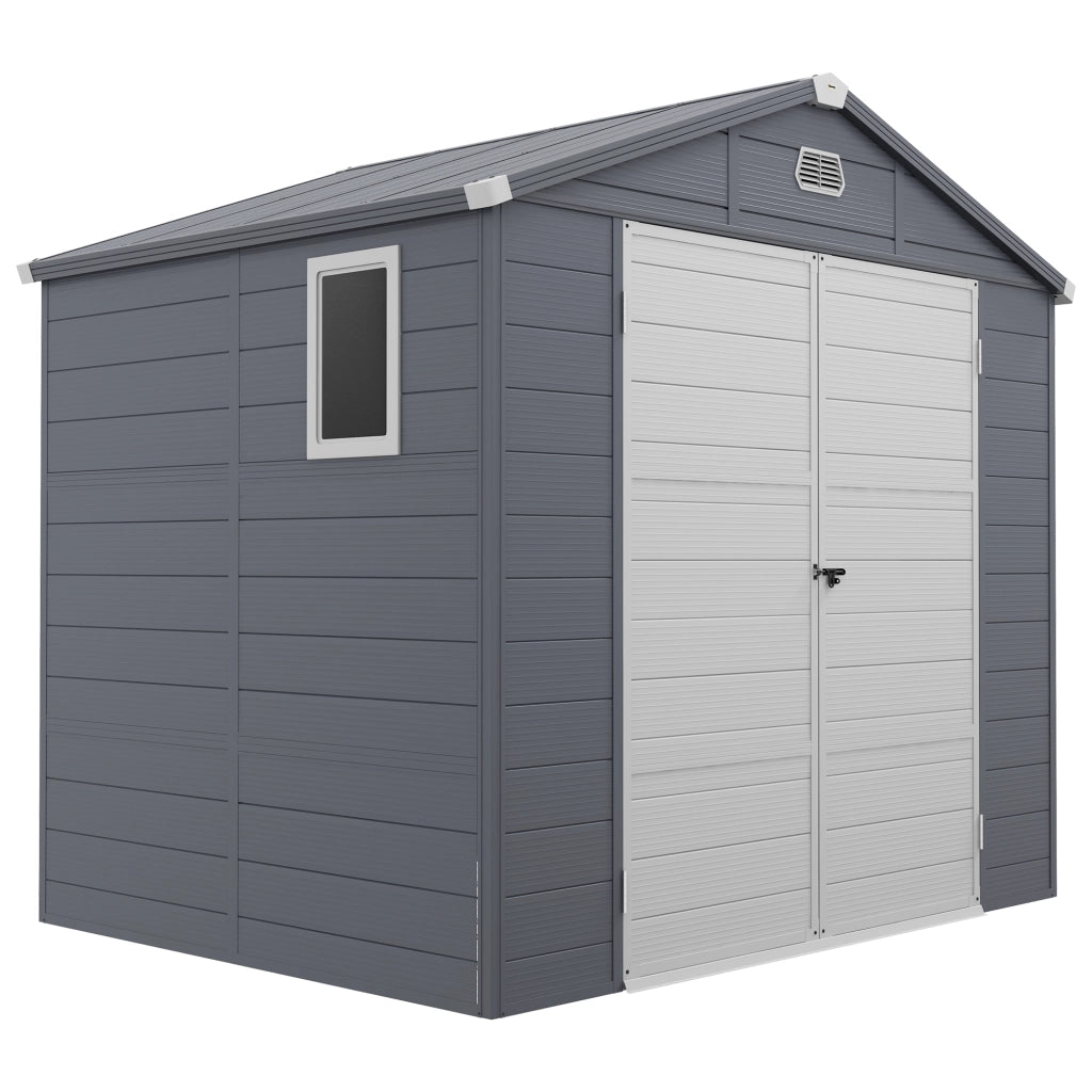 CASSETTA DA GIARDINO 240 x 190 x 228 cm Plastica Grigio con finestra