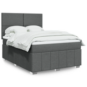 Giroletto a Molle con Materasso Grigio Scuro 160x200 cm Tessuto