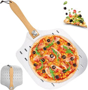 Spiedino perforato per pizza - adatto per pizze fatte in casa - 1 pezzo - alluminio - 62 x 30,5 cm