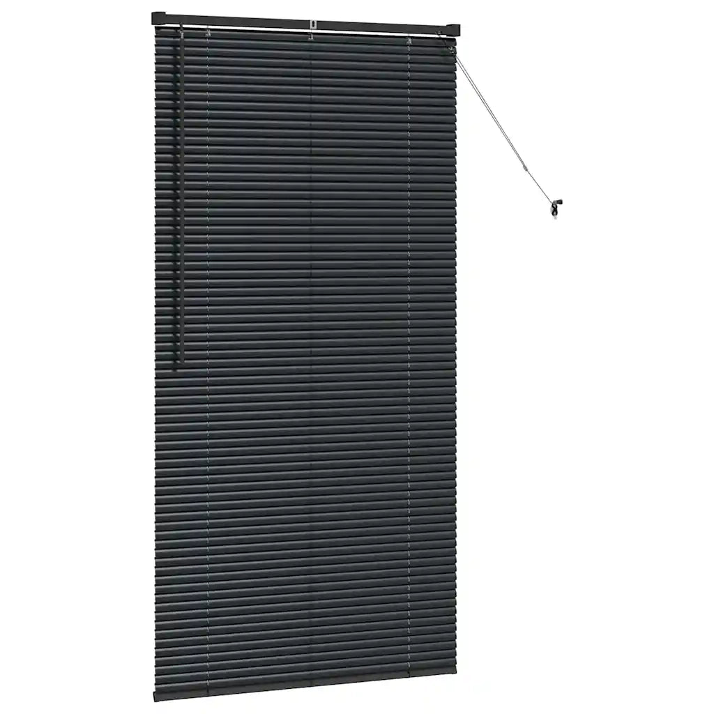 Tendaggi a Veneziana | Tenda a lamelle Nero 175 x 90 cm Alluminio