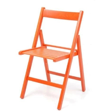 SEDIA PIEGHEVOLE LEGNO FAGGIO ARANCIO