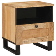 Set di 2 Comodini | Armadio da Notte | Mobiletto da notte con cassetto Naturale 40 x 33 x 46 cm