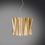 Lampadario a sospensione FOLIO paralume in Polilux Oro diametro 40x h37 cm