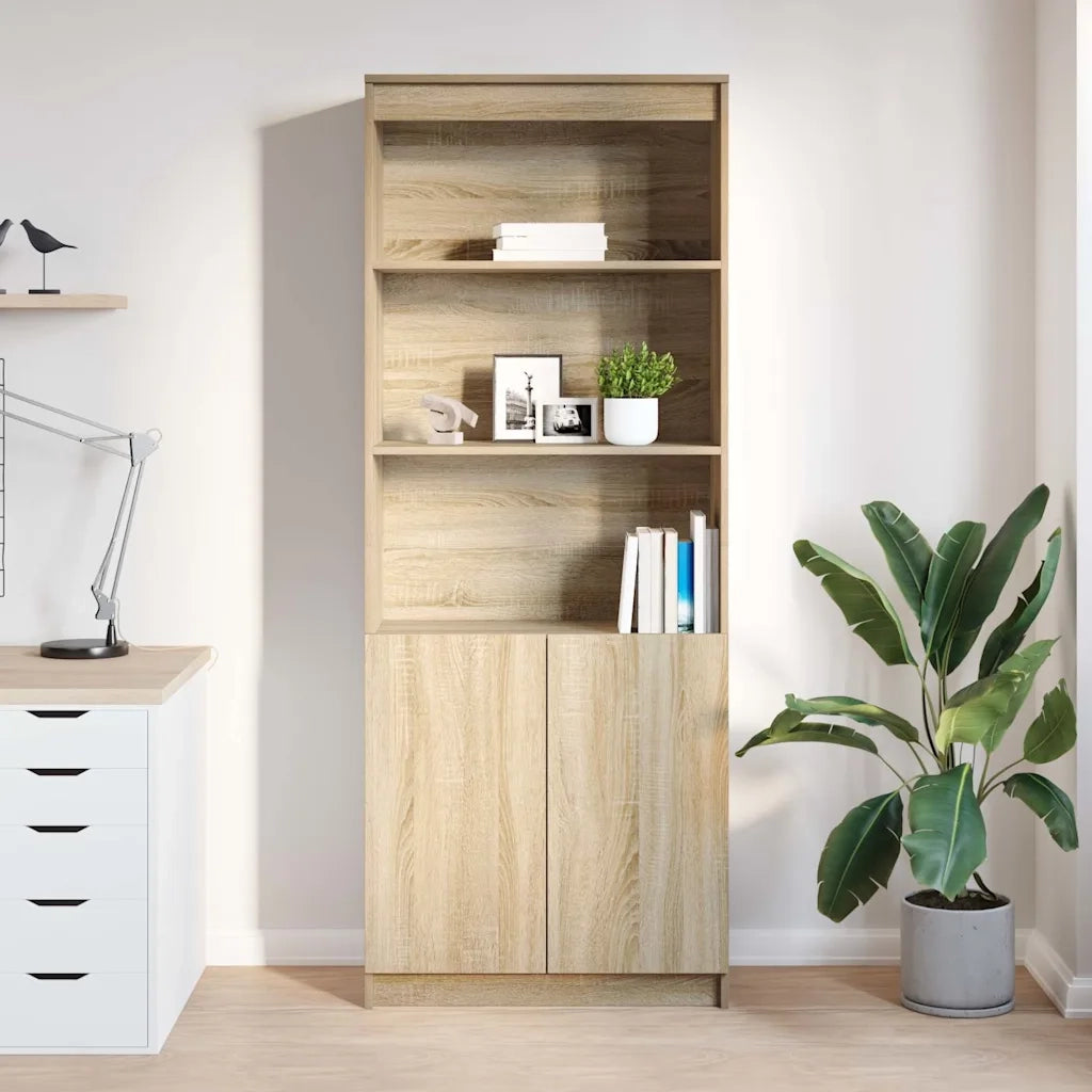 Credenza Rovere Sonoma 70x35x180 cm in Legno Multistrato