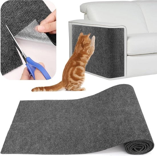 Tappeto autoadesivo 200 cm x 40 cm - Protezione contro le macchie per Bancali e Muri - Tappeto autoadesivo per Gatti - Grigio scuro