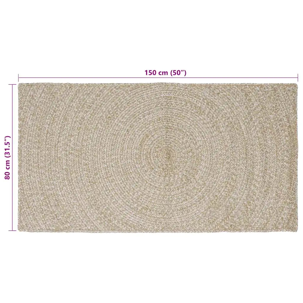 Tappeti per area Naturale e Bianco 80 x 150 cm Juta 42010597