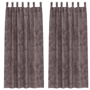 Tende in Velluto con tende 2 pz Marrone 225 x 140 cm Velluto