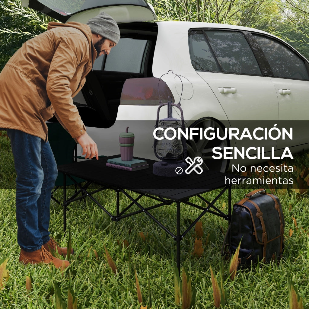 Tavolo da Picnic Pieghevole Portatile ¨C Zephmum ¨C 95x55x50 Nero