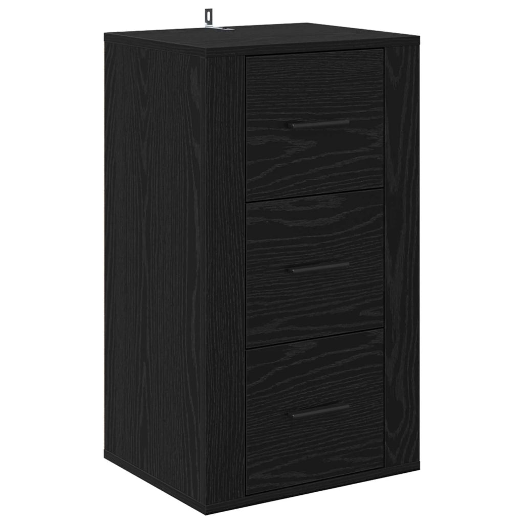 Credenza Rovere Nero 40 x 33 x 70 cm Legno multistrato