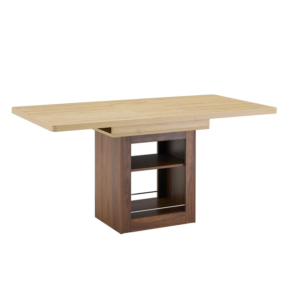 Tavolo da Pranzo Allungabile con Vani ¨C MINIMAL ¨C Effetto Noce, MDF, 130/160 cm, 4-8 Persone