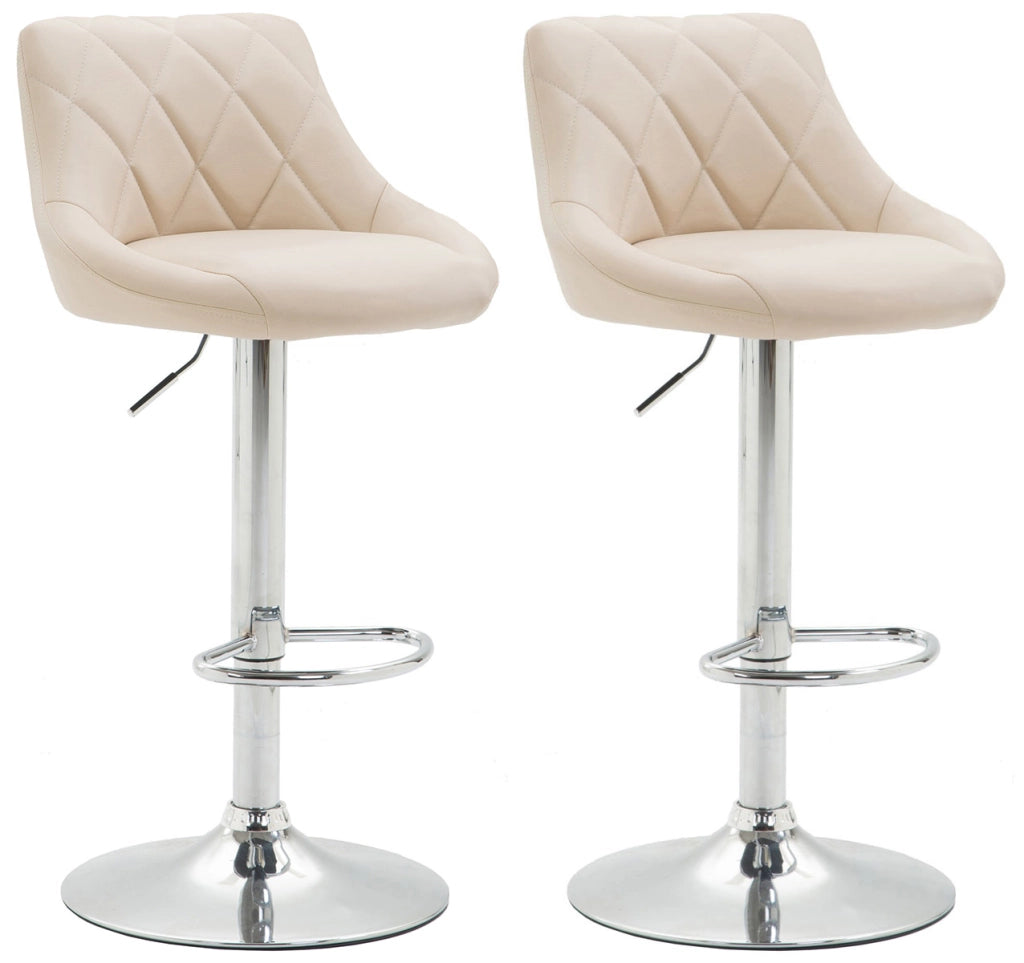 Set 2 sgabelli LAZIO in similpelle crema