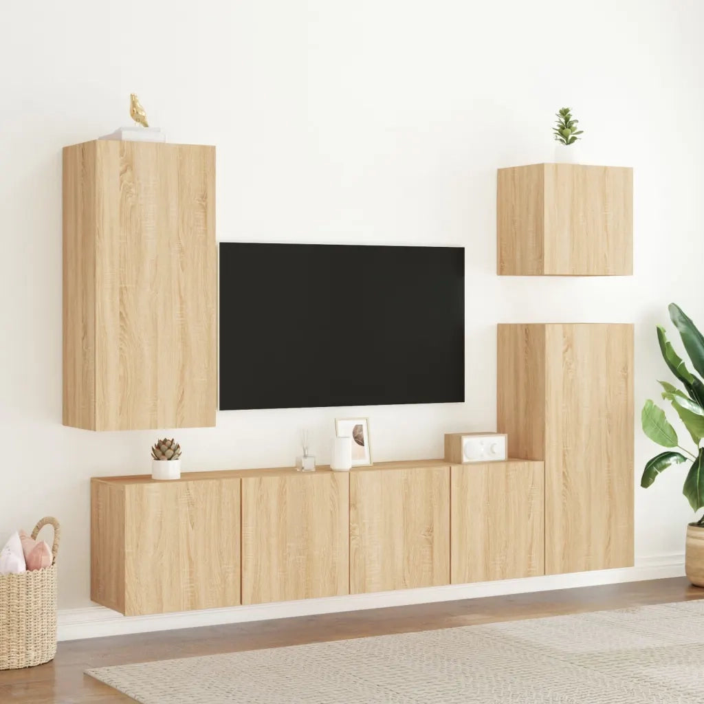 Mobili TV a Parete 2pz | Armadietto TV | Mobile Porta TV Rovere Sonoma 80x30x41 cm