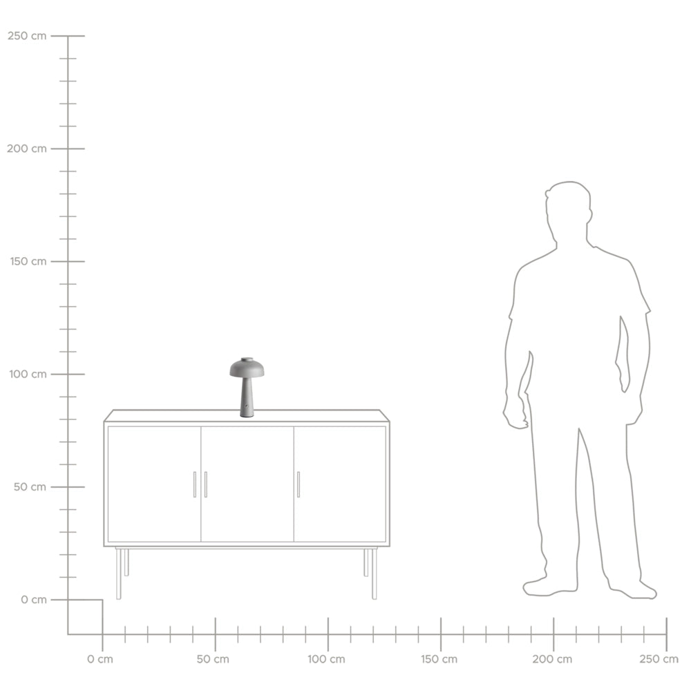 Lampada da tavolo in ferro con luce LED wireless fungo grigio stile moderno