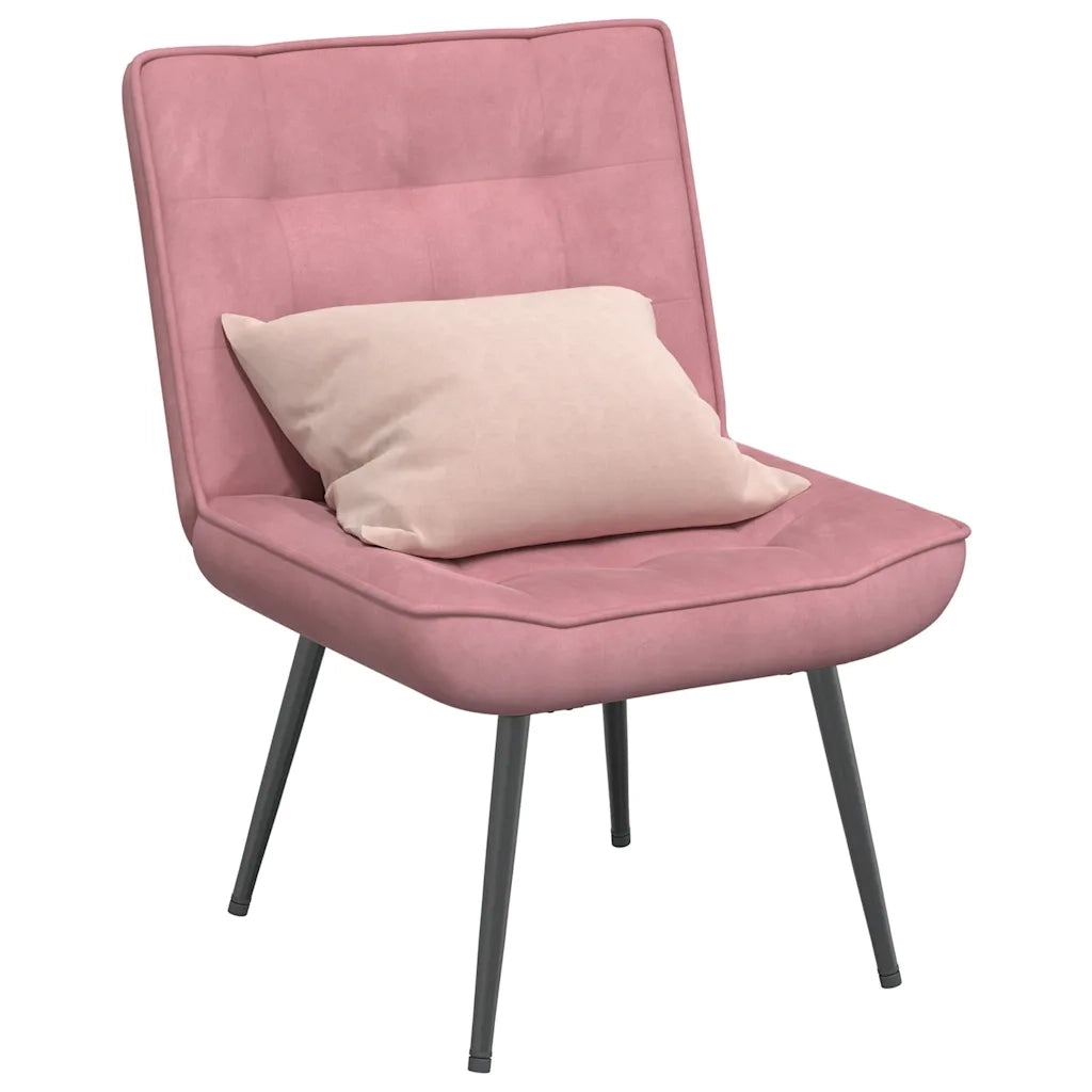 Poltrona Relax 64x74x84 cm Rosa in Velluto 4012320