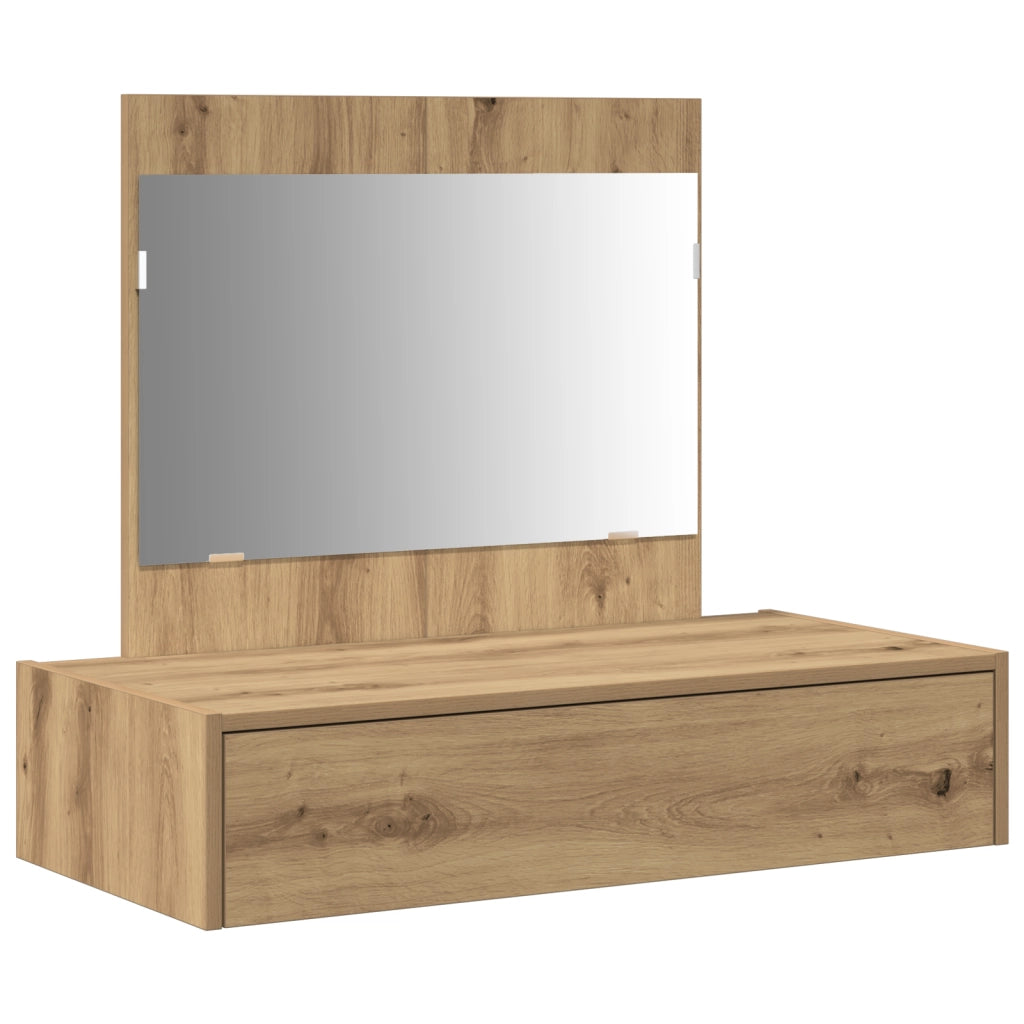 Tavolo da Trucco Appendibile in Rovere Artigianale 83x40x70 cm