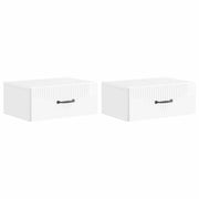 Mobiletto da notte a muro 2 pcs Bianco Lucido 49 x 34,5 x 20 cm 898964