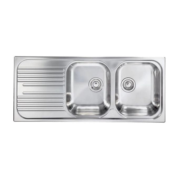 CM Atlantic 116 x 50 2V Lavello montato su piano Rettangolare Acciaio inossidabile