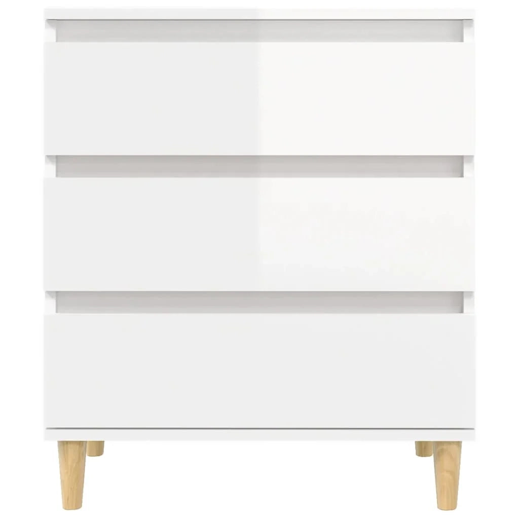 Buffet credenza cassettiera mobiletto mobile contenitore organizer per cucina soggiorno finitura lucida 60 x 35 x 70 cm legno ingegnerizzato bianco 02_0030660