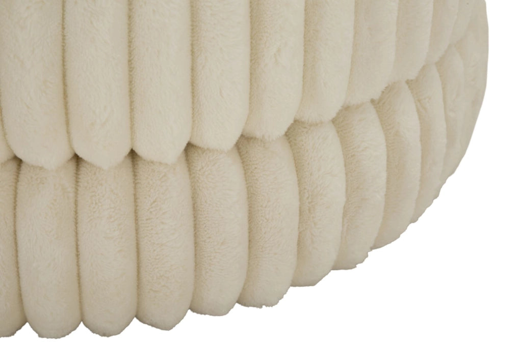 Puff Goteborg Levels Ø41x46 cm in MDF e Spugna e Poliestere Bianco
