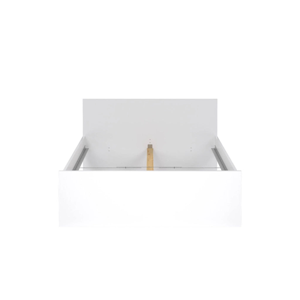 Letto piazza e mezza Bora, Sommier per camera da letto, Giroletto per stanza, Struttura porta materasso, 207x146 h80 cm, Bianco lucido