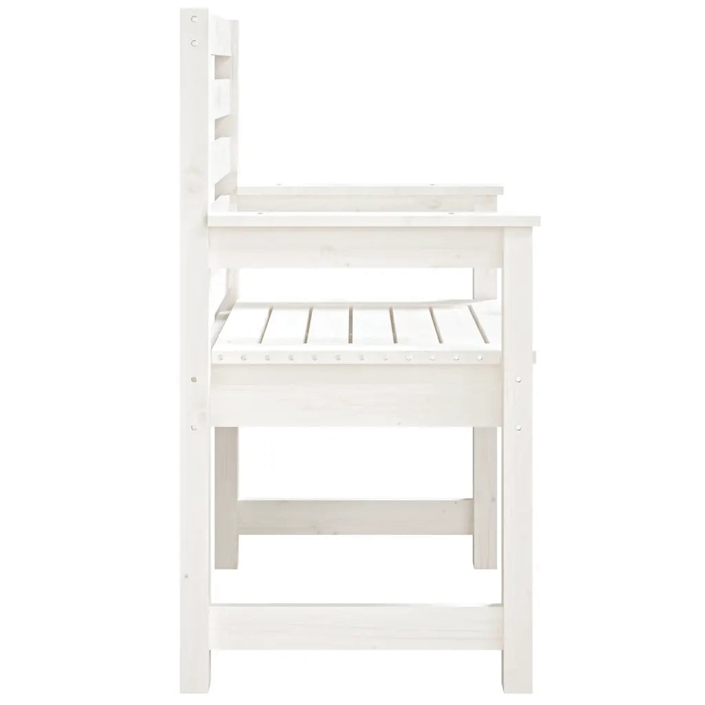 Sedie da Giardino 2pz Bianche 60x48x91cm Legno Massello di Pino 824054