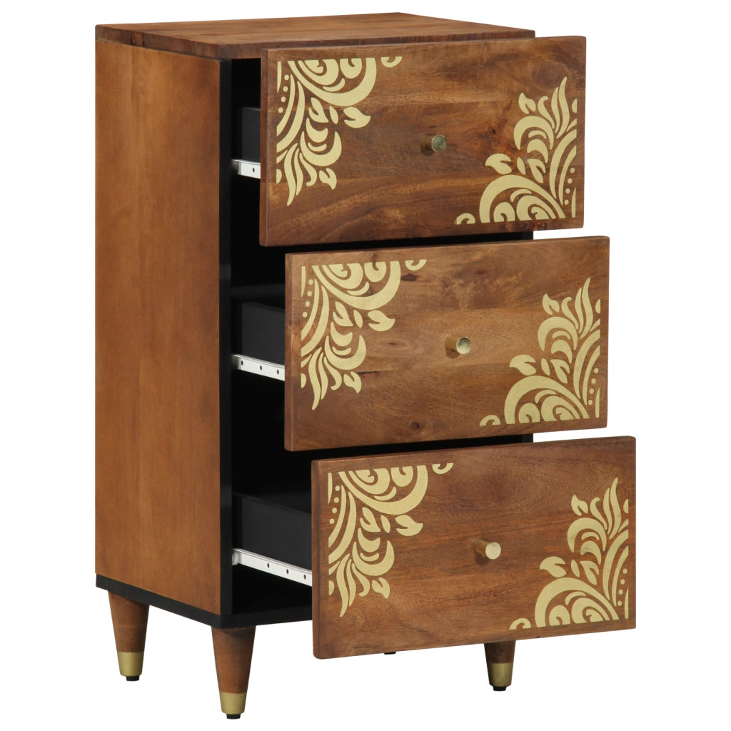 Sideboard Marrone miele Legno massello 40 x 33 x 75 cm Sideboard
