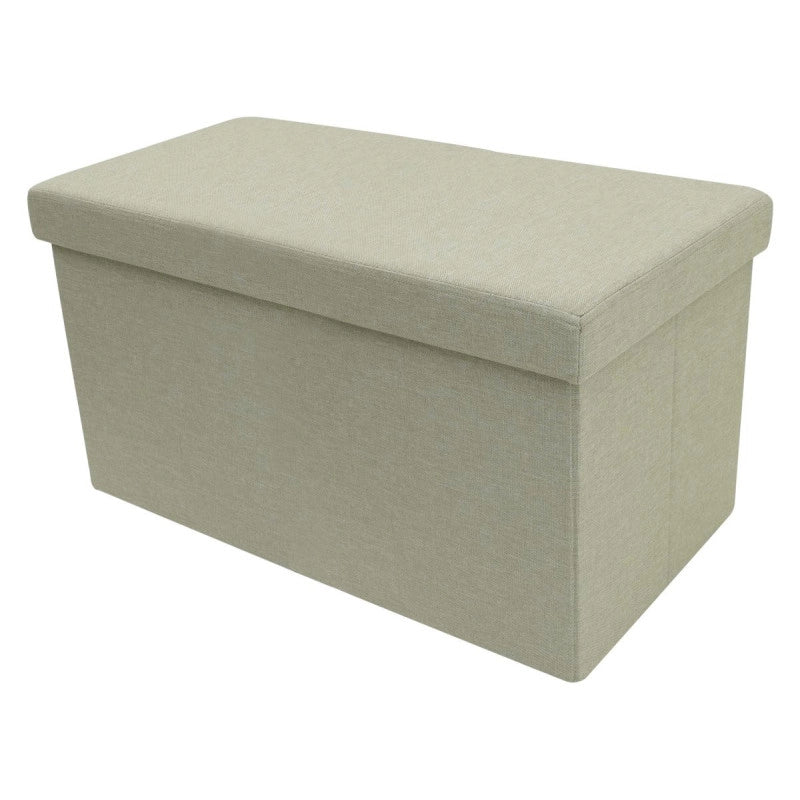 Set di 4 Cassapanche Pieghevole In Tessuto Beige 77x40x40