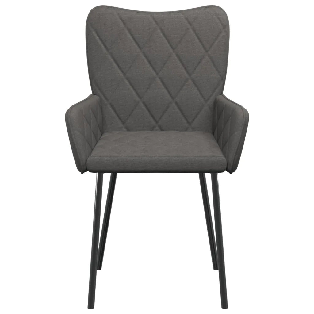 Sedie da Pranzo 2 pz Grigio Scuro in Tessuto 344832
