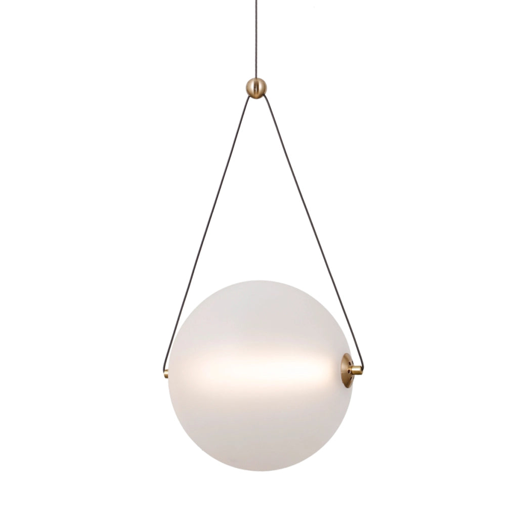Sospensione Italux Rastia vetro opale oro LED 12W