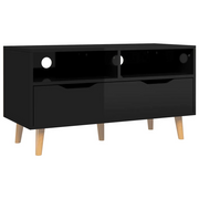 Mobile Porta TV-Credenza TV Nero Lucido 90x40x48,5 cm Legno Multistrato