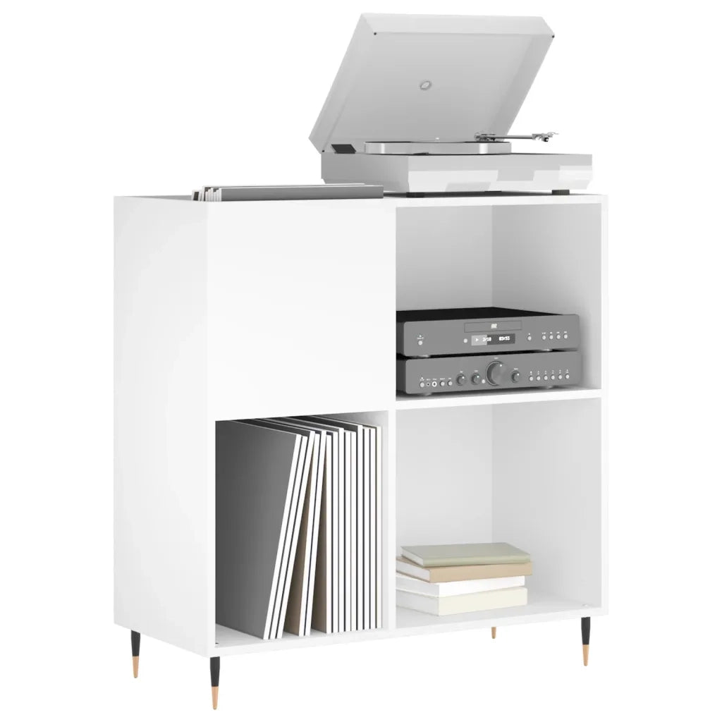 Mobile Porta Dischi Bianco 84,5x38x89 cm in Legno Multistratocod mxl 79679