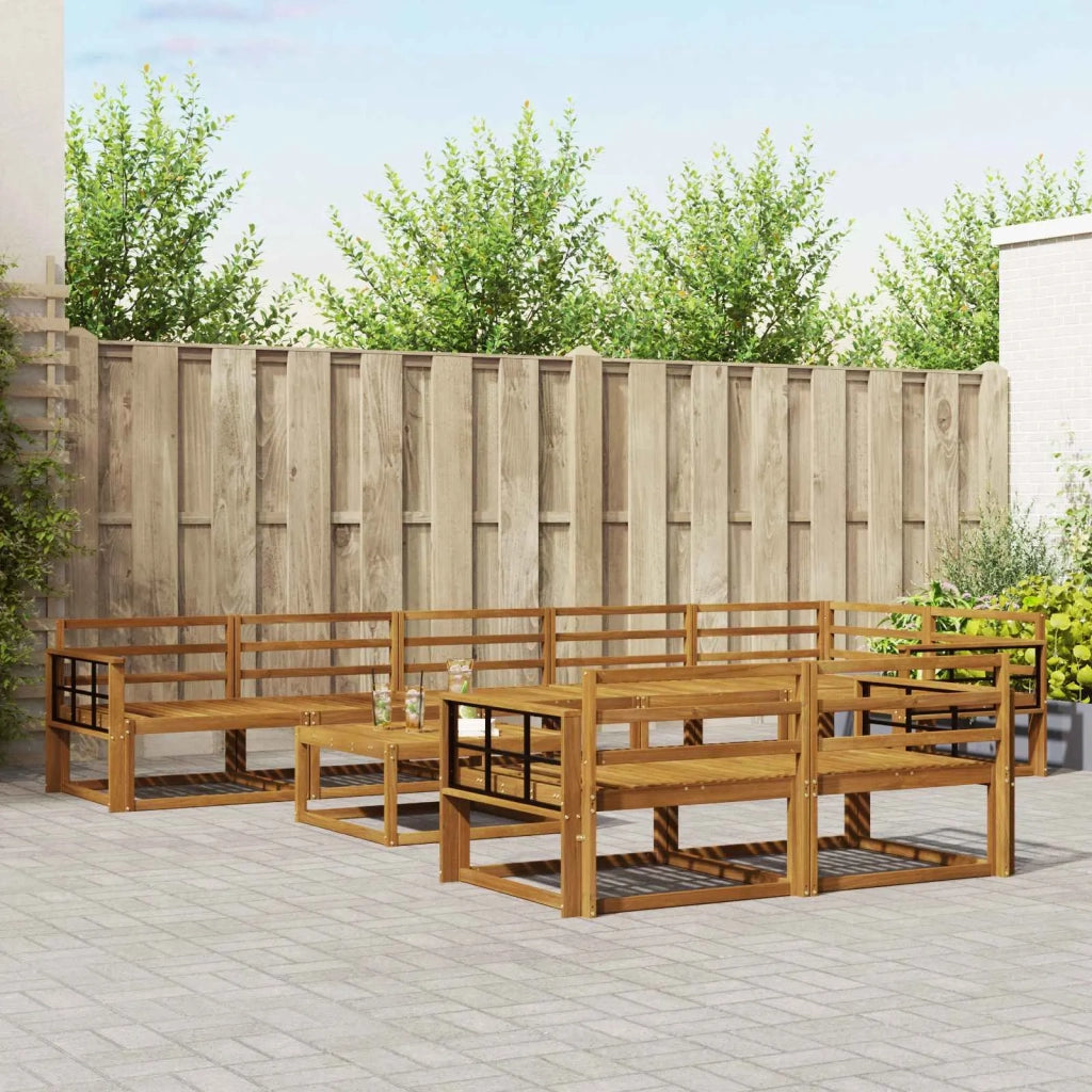 Set di divani da esterno 9 pcs Naturale