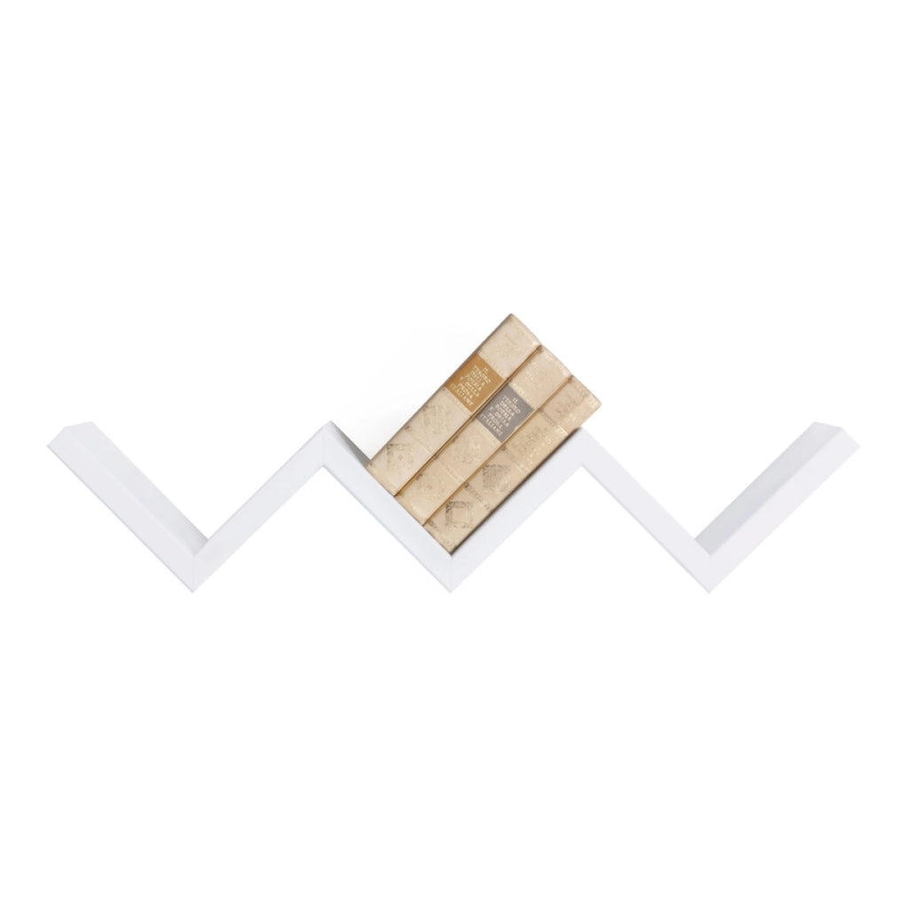 Mensola da Muro Modello SAETTA, Mensola Cameretta, Mensola da Parete, 57x11 p15.5 cm. Finitura  BIANCO - MADE IN ITALY