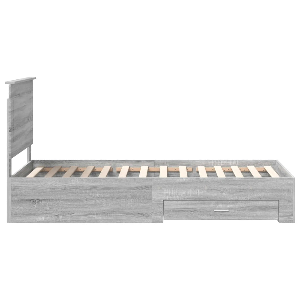 Struttura del letto con testiera Grigio Sonoma 100 x 200 cm