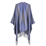 Sciarpa jacquard da donna, stile street europeo e americano, con spacco, cappa spessa e calda