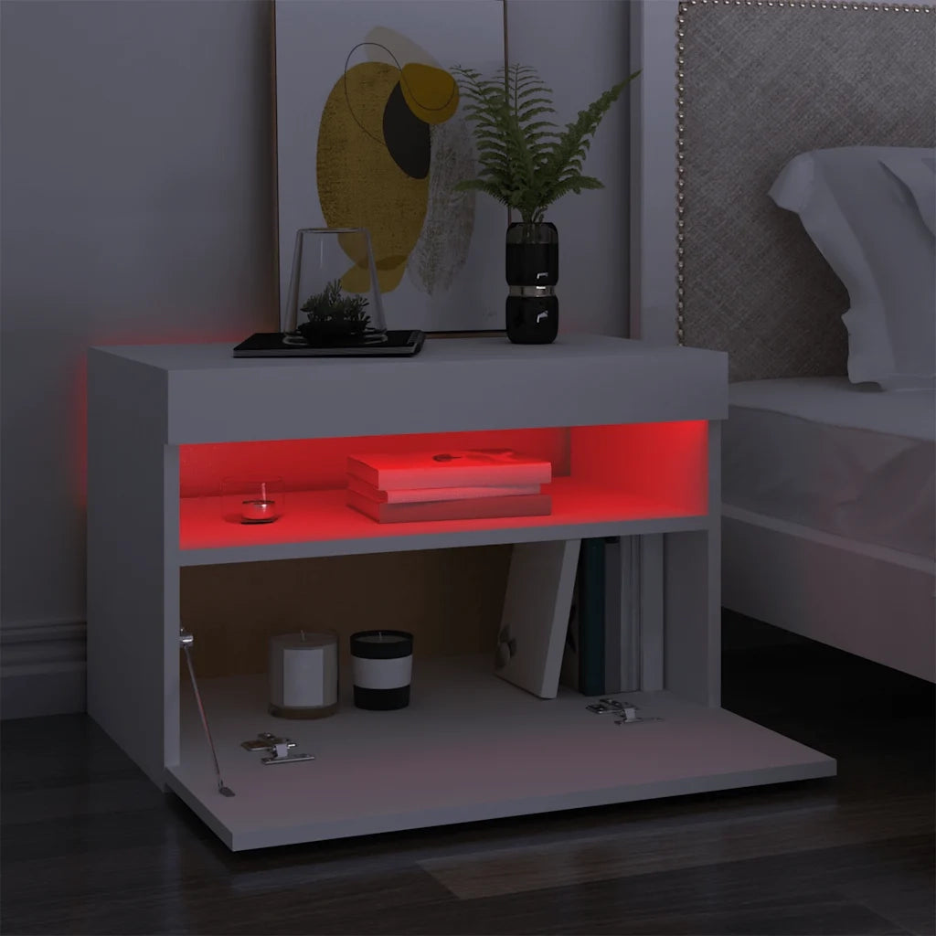 Mobile TV | Armadietto TV | Mobile Porta TV con Luci LED Bianco 60x35x40 cm