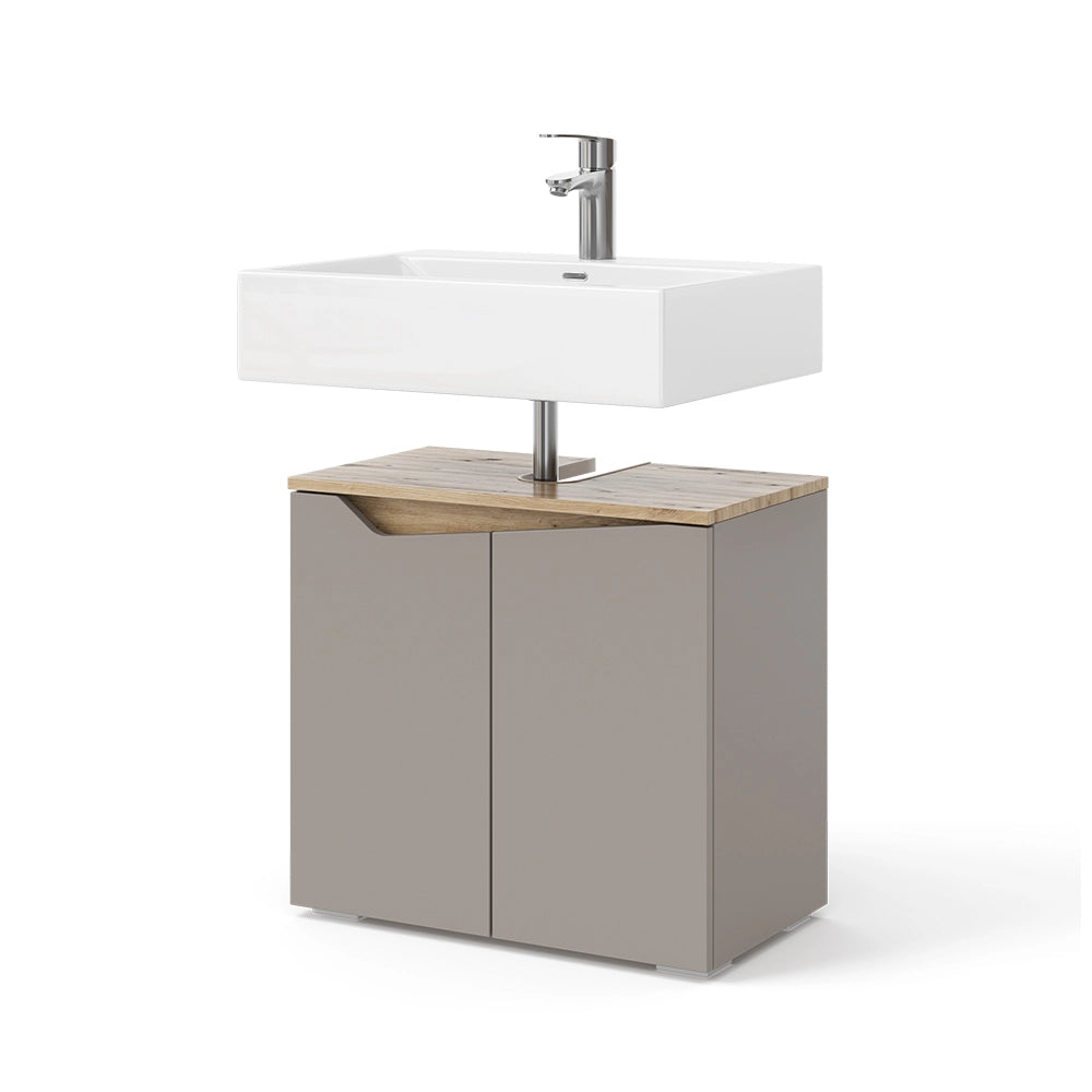 Vicco Mobile sottolavabo per bagno Grigio 60 x 57.5 cm con 2 porte