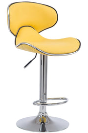 Sgabello Las Vegas V2 in similpelle giallo,cromo