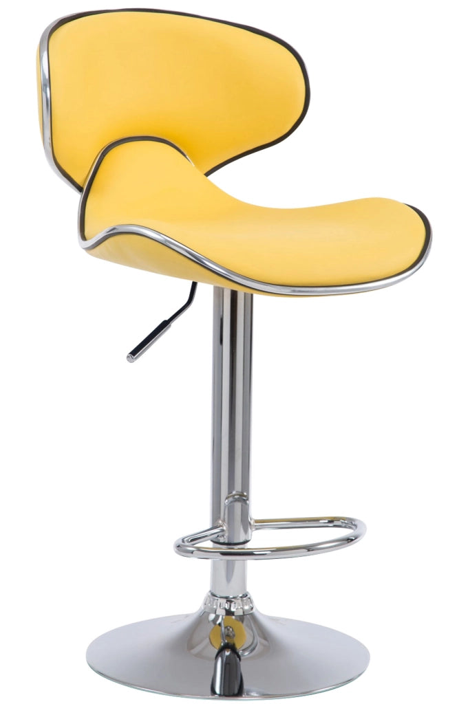 Sgabello Las Vegas V2 in similpelle giallo,cromo