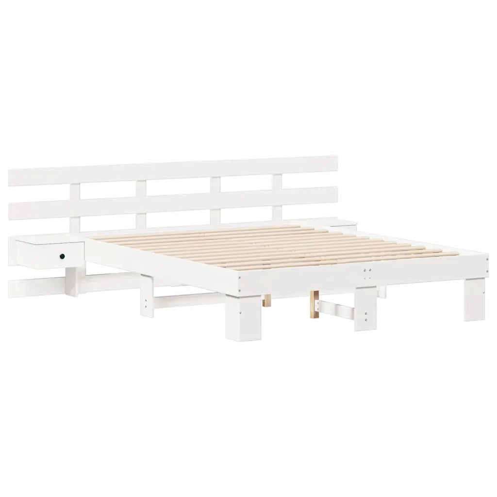 Struttura del letto Bianco 140 x 200 cm Pino massello 3385689
